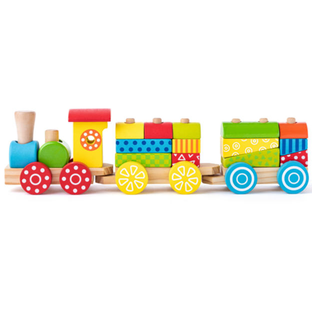Picture of Stacking train, printed blocks - small