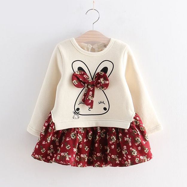 Picture of Dress with bunny print