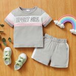 Poza cu Costum sportiv 2 piese - Tricou + Pantaloni scurți „Sport Girl”