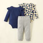 Poza cu Set 3 piese - Pantaloni + 2 Body „Daisies”