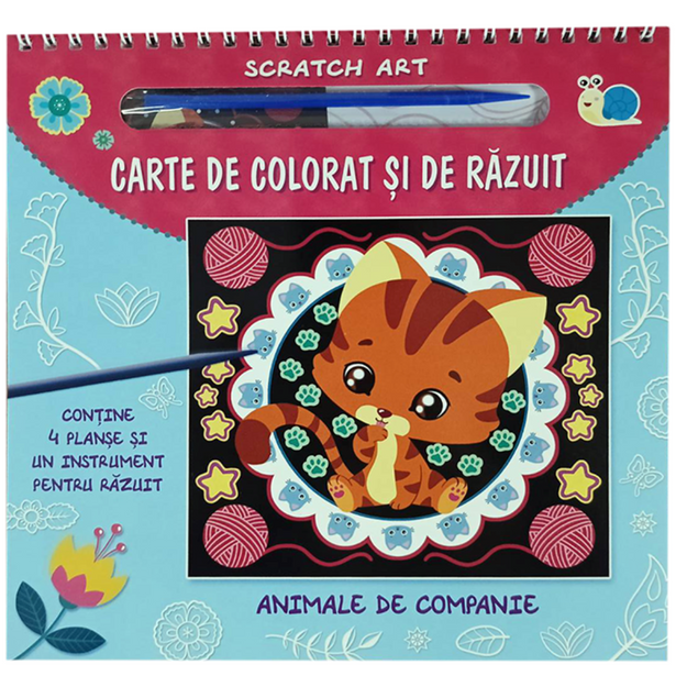 Poza cu Carte de colorat și de răzuit - Animale de companie