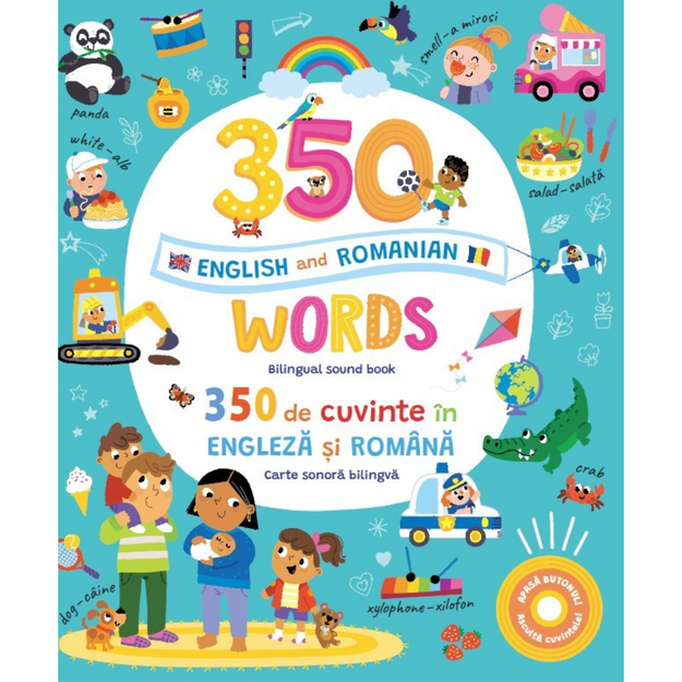 Poza cu 350 de cuvinte în engleză și română (carte sonoră bilingvă)