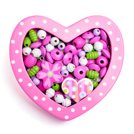 Picture of Threading beads - Small pink heart