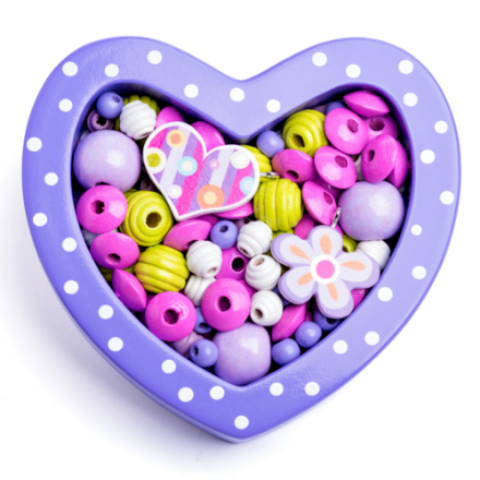 Picture of Threading beads - Small purple heart