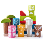 Picture of Toddler wooden blocks with print- colored 26 pcs- 3,3 cm